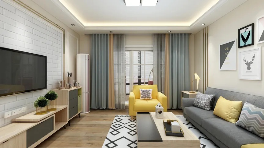 127㎡ modern Nordic three-bedroom apartment